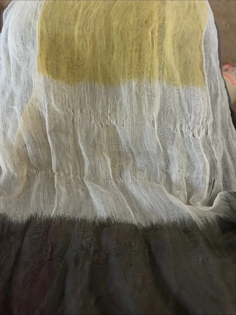 Cejon Yellow White and Gray Lightweight Wrap Scarf